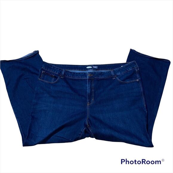 Old Navy Kicker Bootcut high rise secret slim dark rinse pockets size plus short - Picture 6 of 8